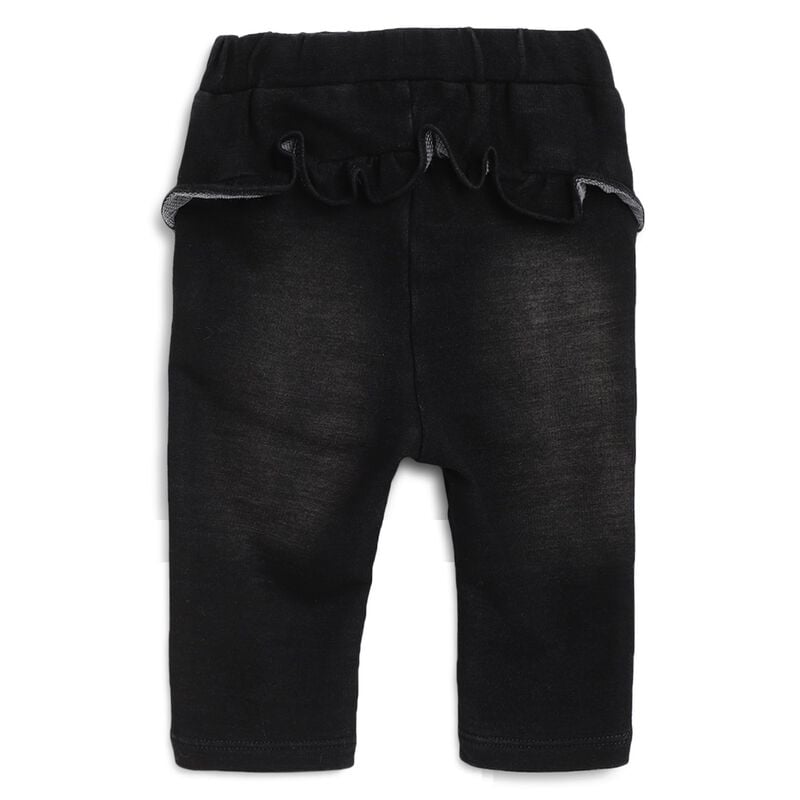 Girls Dark Grey Stretch French Terry Long Trouser image number 1